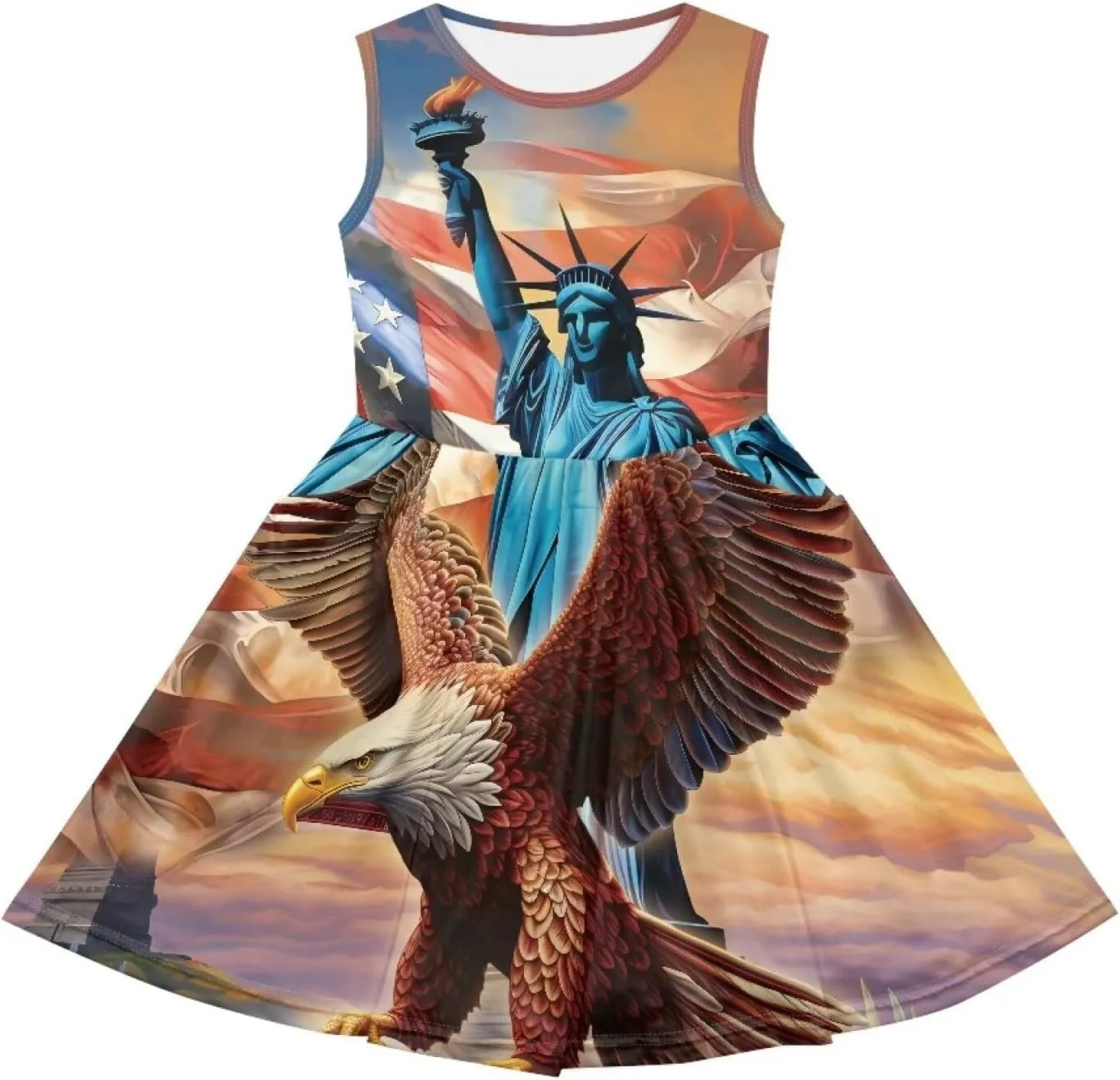 Cute Animal Dress for Girls Sleeveless Loose Fit Summer Dresses with Pockets Swing Sundress
