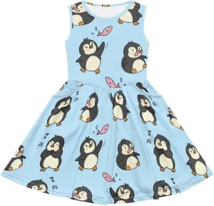 Cute Animal Dress for Girls Sleeveless Loose Fit Summer Dresses with Pockets Swing Sundress