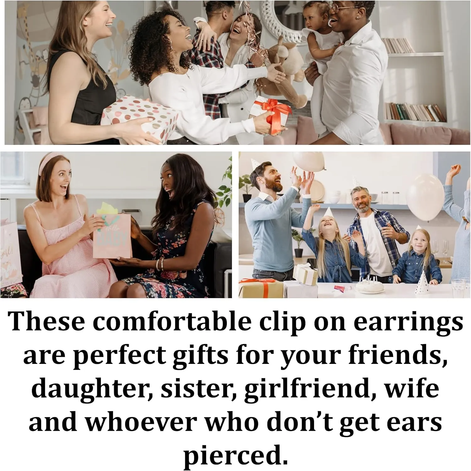Dangle Silver Invisible Clip On Earrings for Women Not Pierced Gold Crystal Rhinestone Comfortable Hoop Fringe Long Chain Clip On Earrings Miyabi Grace