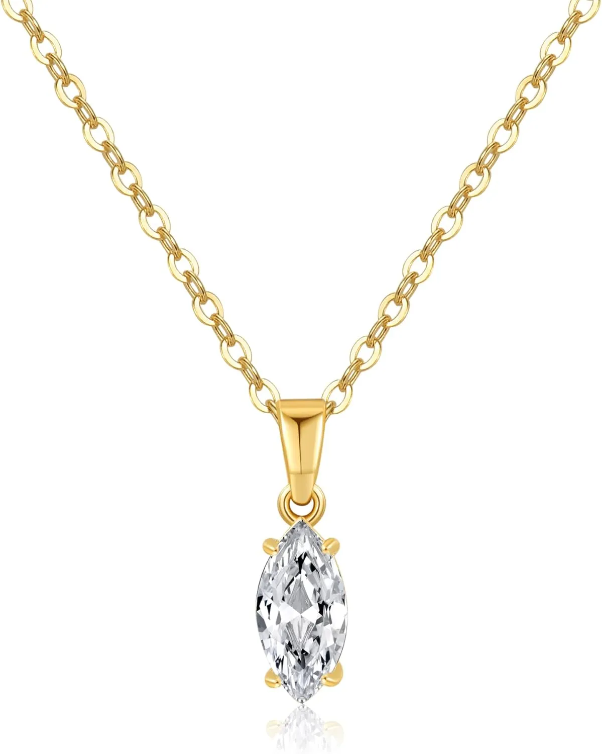 Diamond Necklaces for Women Dainty Choker Necklace Simple 14k Gold Plated CZ Jewelry Necklaces