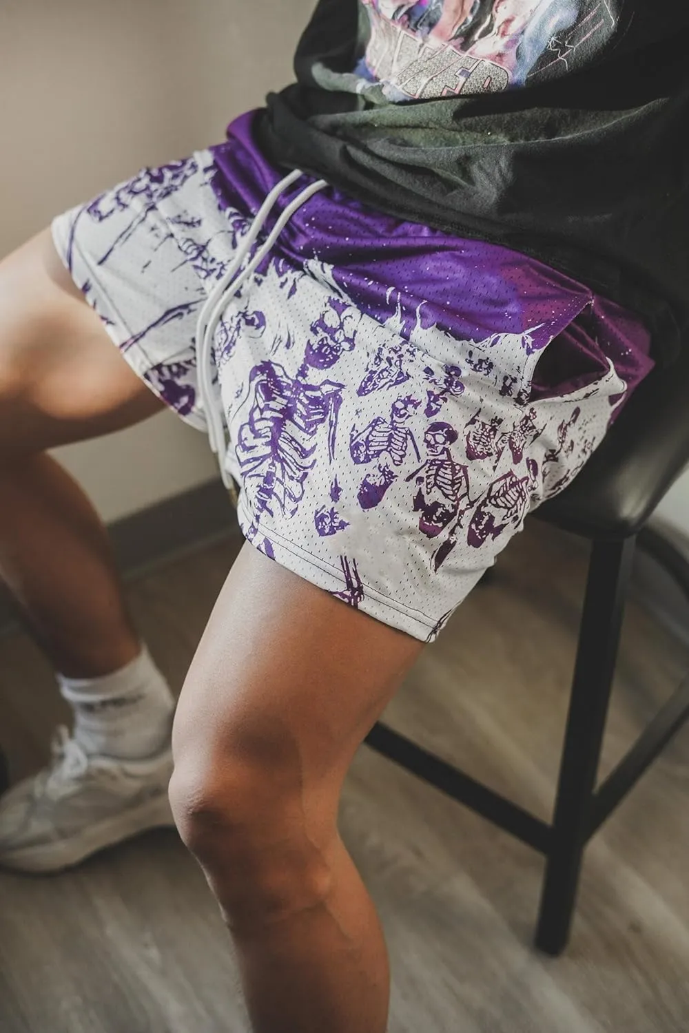 DIOTSR Mens Graphic Shorts Casual Flat Front Shorts Cool Streetwear Designer Shorts Drawstring Summer