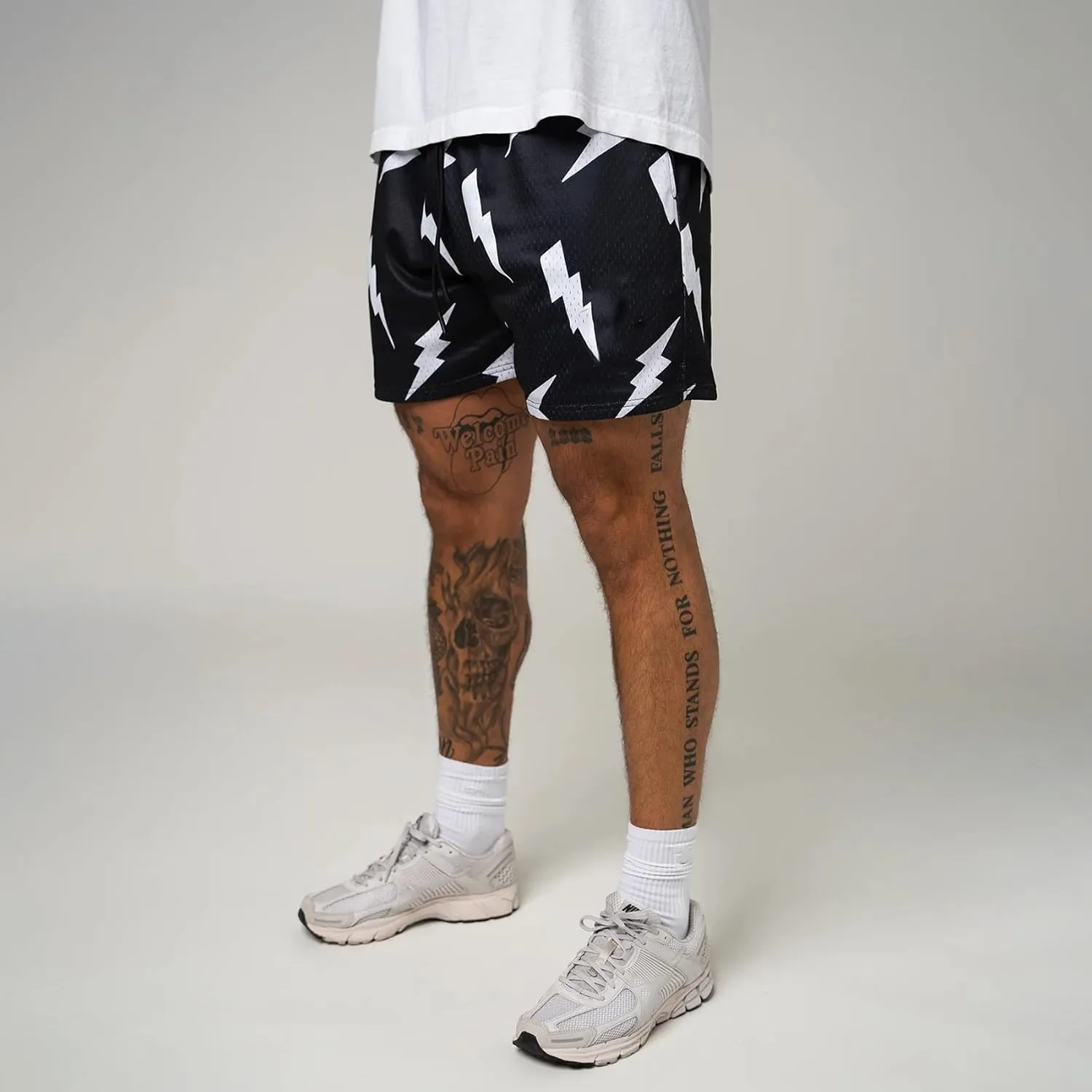DIOTSR Mens Graphic Shorts Summer Casual Flat Front Shorts Cool Streetwear Designer Shorts Drawstring