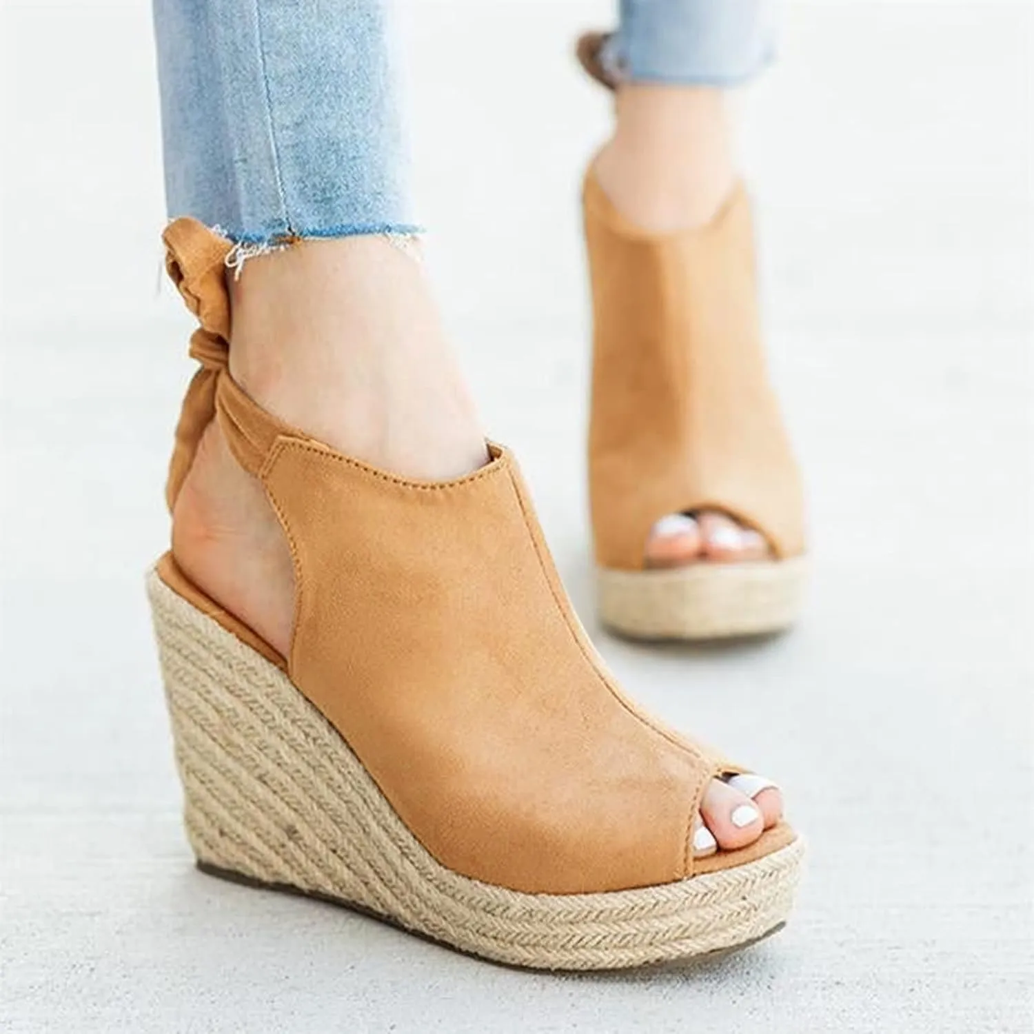 Dress Sandals for Women, Sandals for Women Suede Peep Toe Ankle Booties Cut Out Stacked Heel Ankle Boots