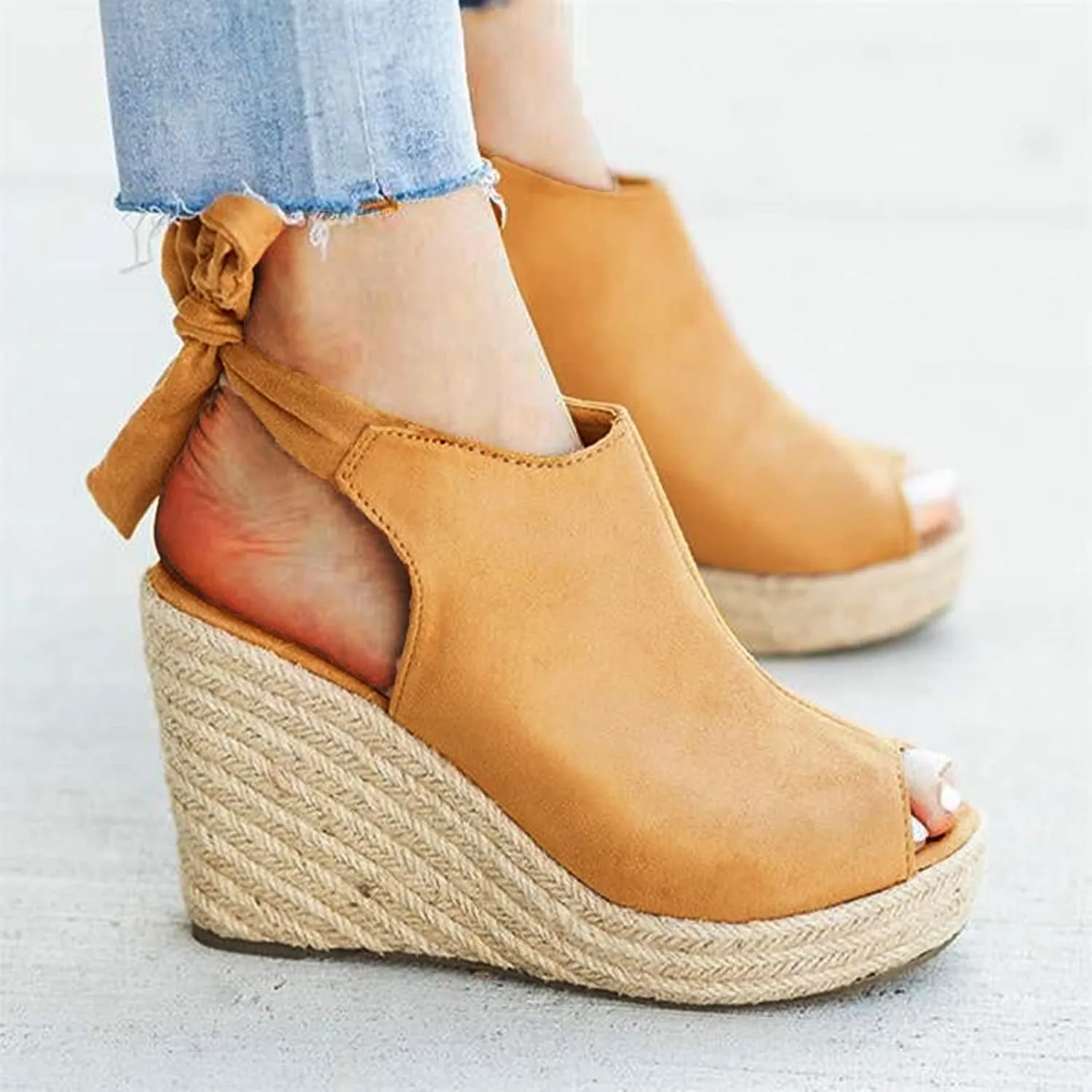 Dress Sandals for Women, Sandals for Women Suede Peep Toe Ankle Booties Cut Out Stacked Heel Ankle Boots