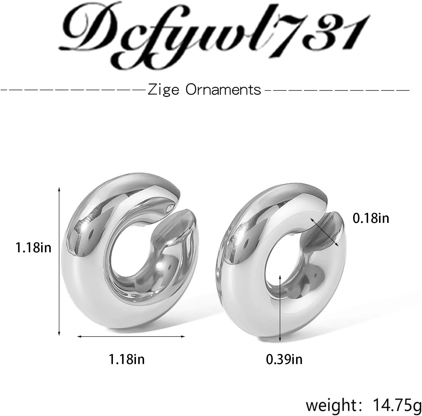 Ear Cuffs Non Piercing Aretes De Mujer Gold Chunky Earrings for Women Clip On Earrings Non Tarnish Gold Earrings Gifts Trendy Stuffers