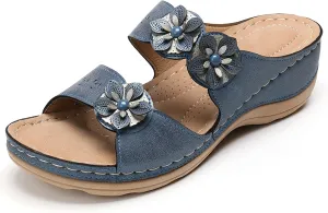Eduavar Orthopedic Sandals for Women, Comfortable Sandals for Women Summer Open Toe Sandals Casual Beach Sandals Slippers