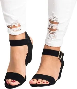 Eduavar Orthopedic Sandals for Women, Sandals Women Comfortable Open Toe Low Wedge Sandals Dressy Sandals with Ankle Strap