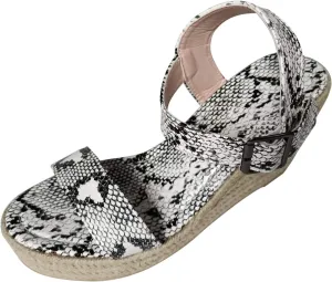 Eduavar Sandals for Women Casual Summer, Womens Sandals Comfortable Espadrille Platform Wedge Sandals with Buckle Strap
