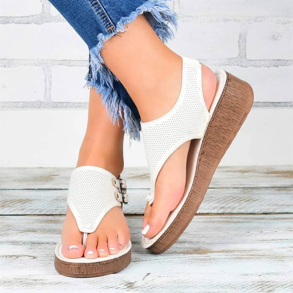 Eduavar Sandals for Women Dressy, Orthopedic Sandals for Women Comfy Soft Flip Flops Flat Sandals with Ankle Strap