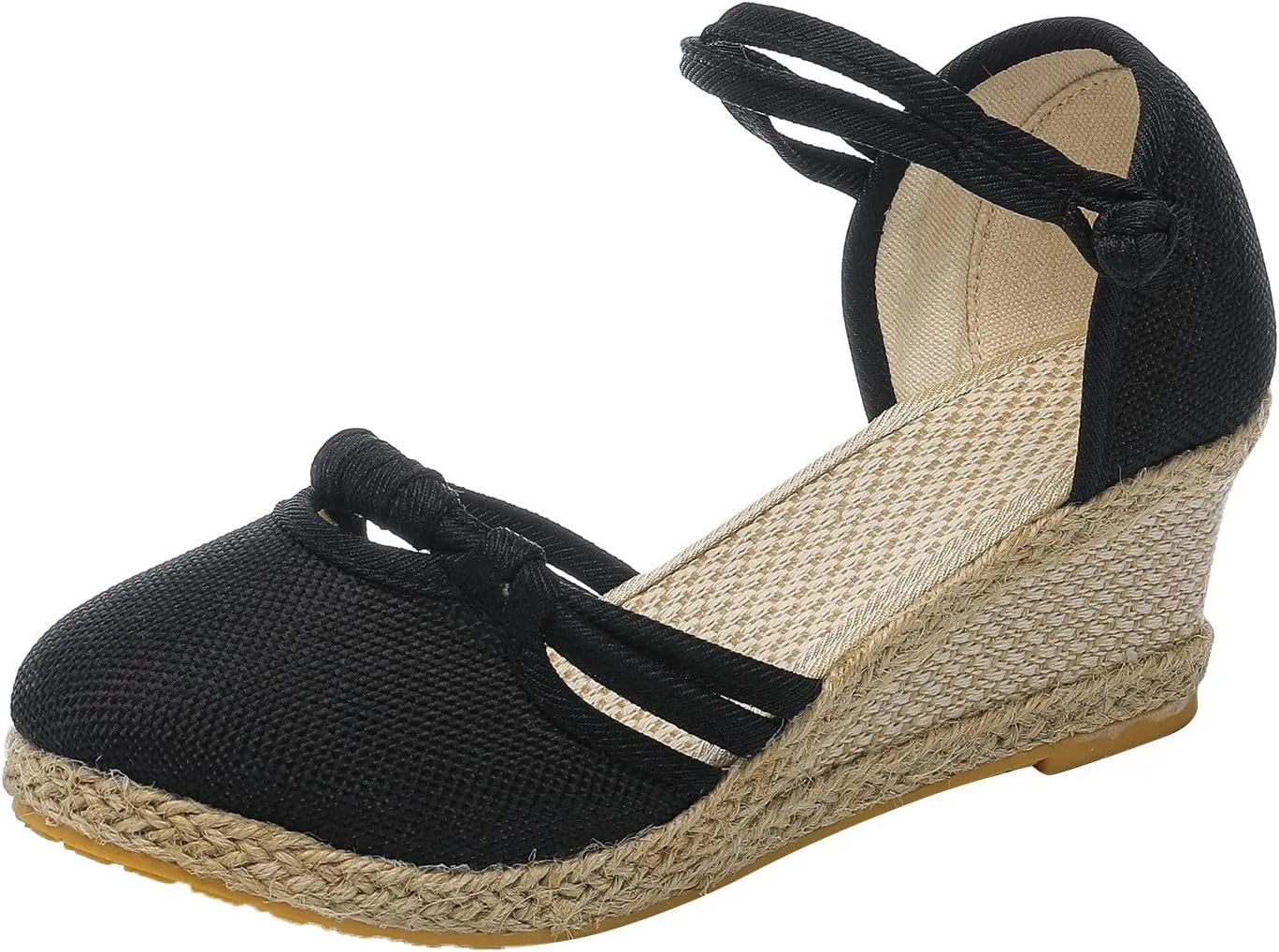Eduavar Summer Sandals for Women, Orthopedic Sandals for Women Comfy Espadrille Wedge Platform Sandal Close Toe Shoes