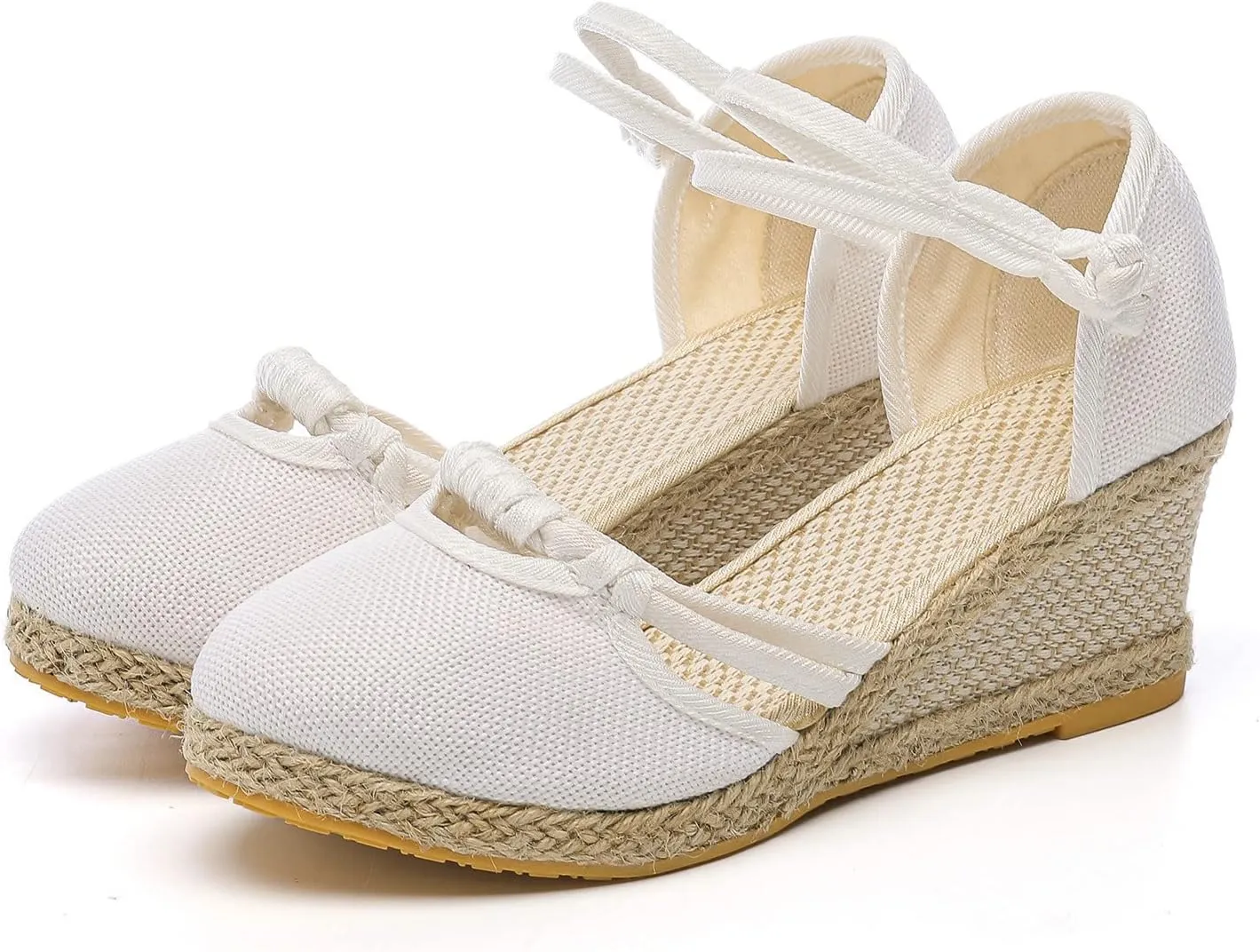 Eduavar Summer Sandals for Women, Orthopedic Sandals for Women Comfy Espadrille Wedge Platform Sandal Close Toe Shoes