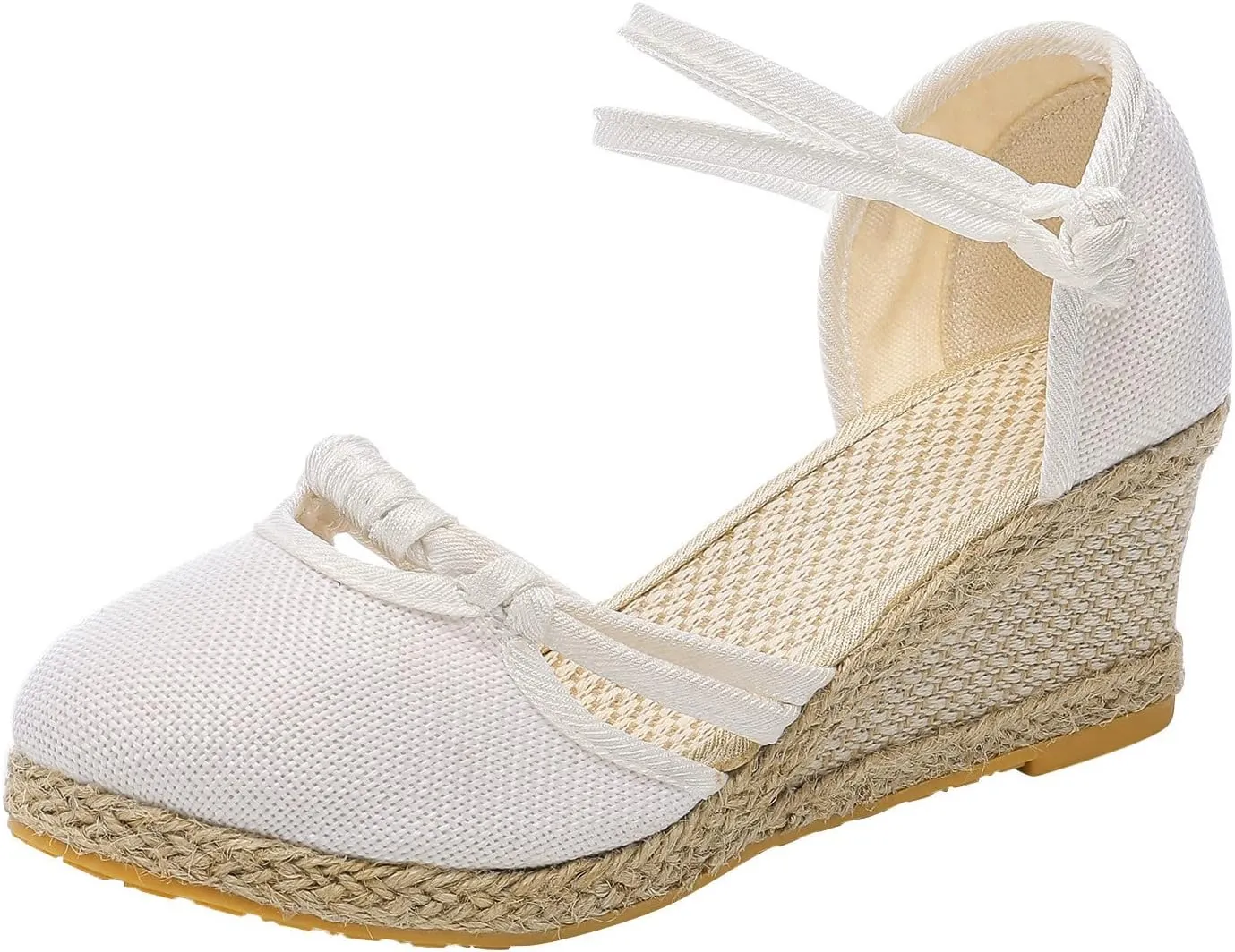 Eduavar Summer Sandals for Women, Orthopedic Sandals for Women Comfy Espadrille Wedge Platform Sandal Close Toe Shoes