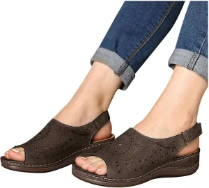 Eduavar Womens Sandals Dressy, Sandals Women Open Toe Breathable Wedges Sandals Beach Out Summer Hollow Sandals