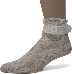 EMEM Apparel Women's Lace Anklet Socks with Ruffle