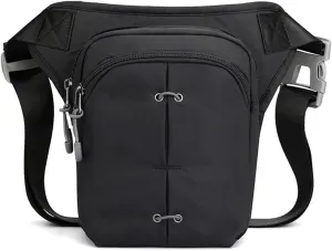 Fanny Pack Men's Nylon Waist Bag Outdoor Thigh Waist Bag Fashion Waterproof Shoulder Bags Leisure Sports Cycling Sling Bags (Black)