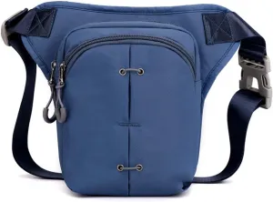 Fanny Pack Men's Nylon Waist Bag Outdoor Thigh Waist Bag Fashion Waterproof Shoulder Bags Leisure Sports Cycling Sling Bags (Blue)