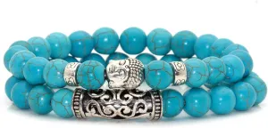 Fashion Alloy Buddha Head Bracelets Turquoise Beads Stone Bracelets