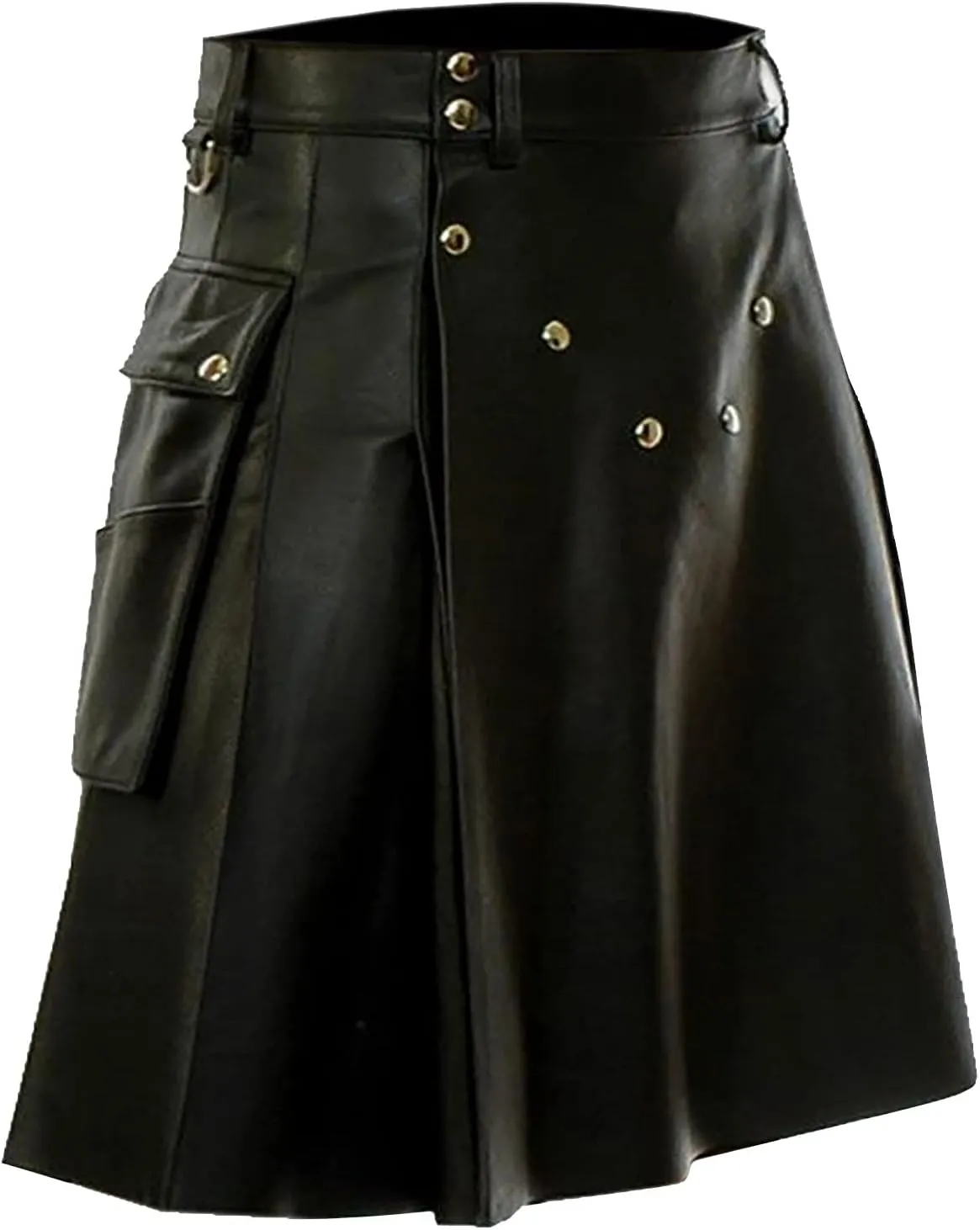 Fashionable Comfortable Versatile Scottish Festival Dress Men's Color Leather Pleated Skirt