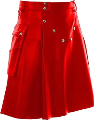 Fashionable Comfortable Versatile Scottish Festival Dress Men's Color Leather Pleated Skirt