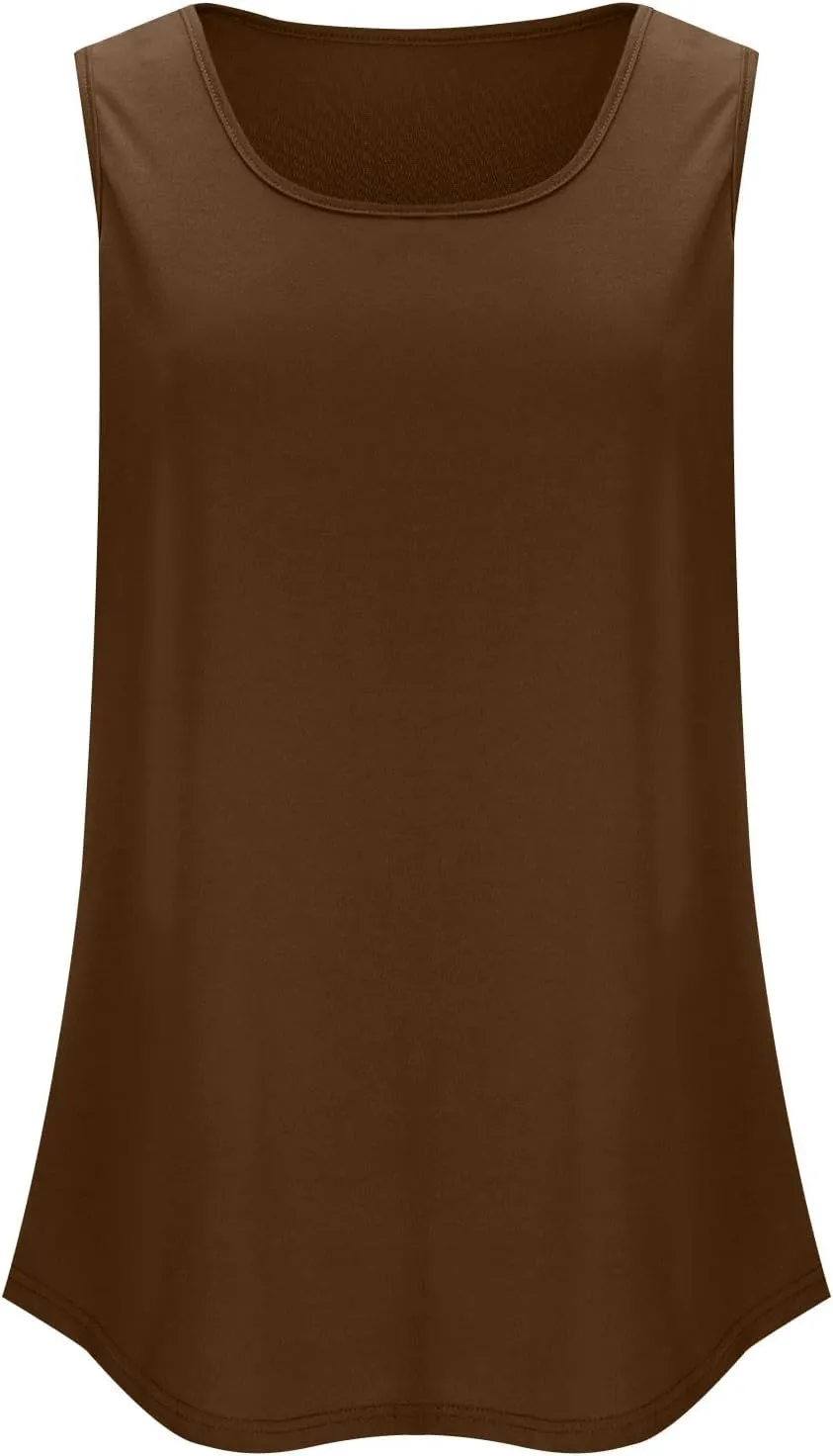 Finelylove Loose Tank Tops for Women Casual Flowy Tunic Tops Trendy Sleeveless Solid Basic Summer Tops 2025 Fashion Clothes