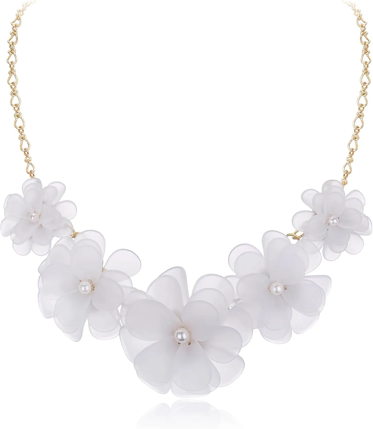 Flyonce Flower Collar Necklace, Floral Flowers Statement Summer Beach Chokers Necklaces for Women