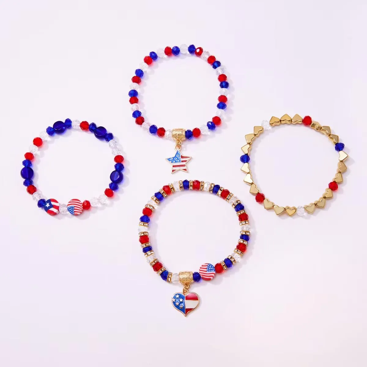 Friendship Bracelets - Beaded Bracelets Set for Teen Women, Stretchable Preppy Bracelets, Stackable & Colorful Bracelets - Ideal Gifts, 4th of July, Halloween, Christmas