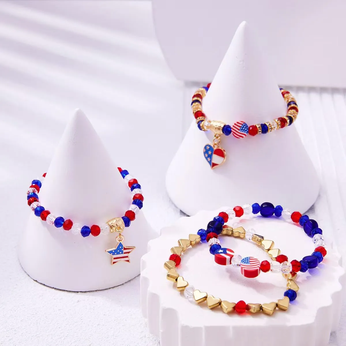 Friendship Bracelets - Beaded Bracelets Set for Teen Women, Stretchable Preppy Bracelets, Stackable & Colorful Bracelets - Ideal Gifts, 4th of July, Halloween, Christmas