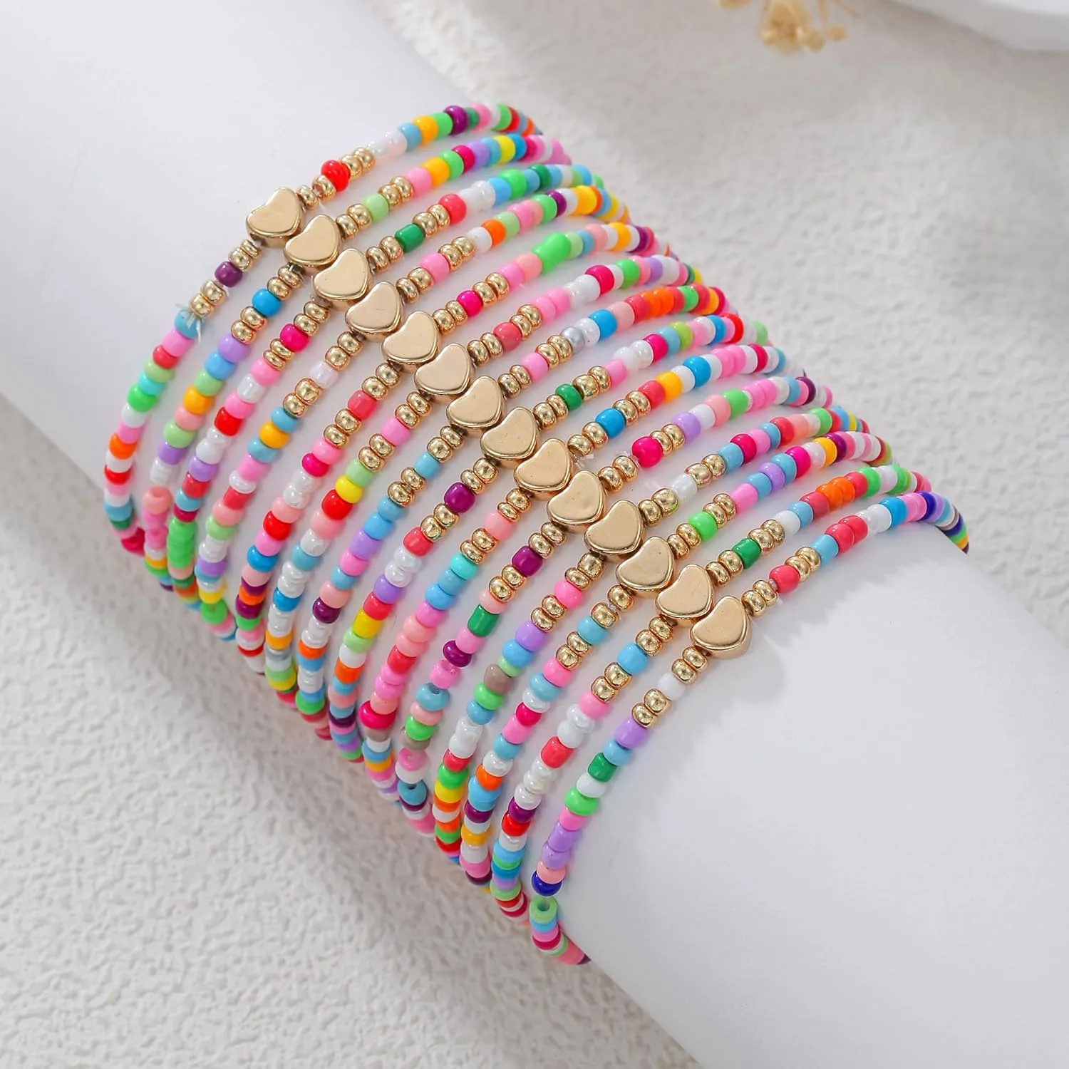Friendship Bracelets for Women, Inspirational Preppy Bracelets Stackable, Best Friend bracelet Set, Stretch Colorful Heishi Clay Beaded Bracelets for Women