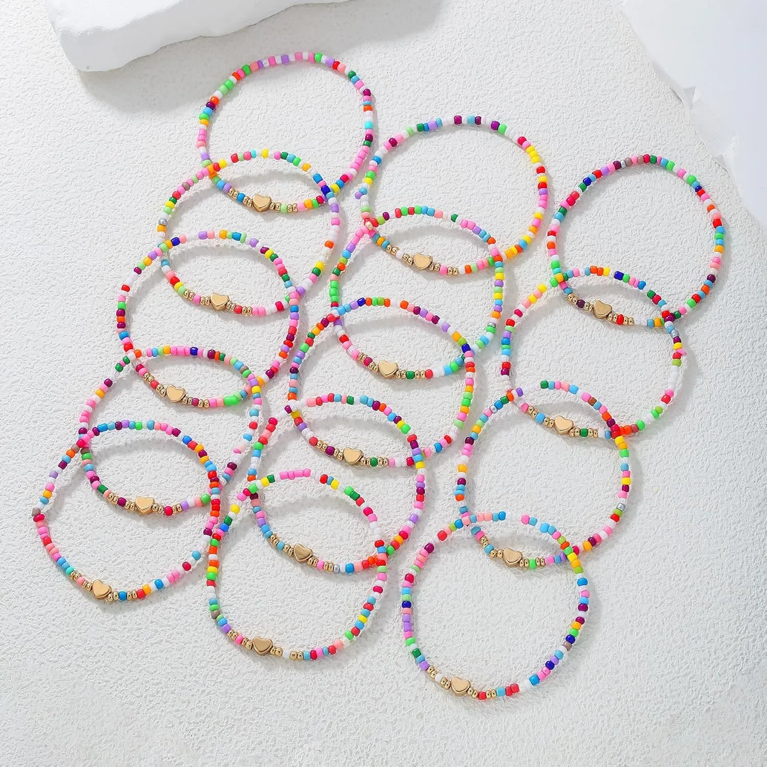 Friendship Bracelets for Women, Inspirational Preppy Bracelets Stackable, Best Friend bracelet Set, Stretch Colorful Heishi Clay Beaded Bracelets for Women