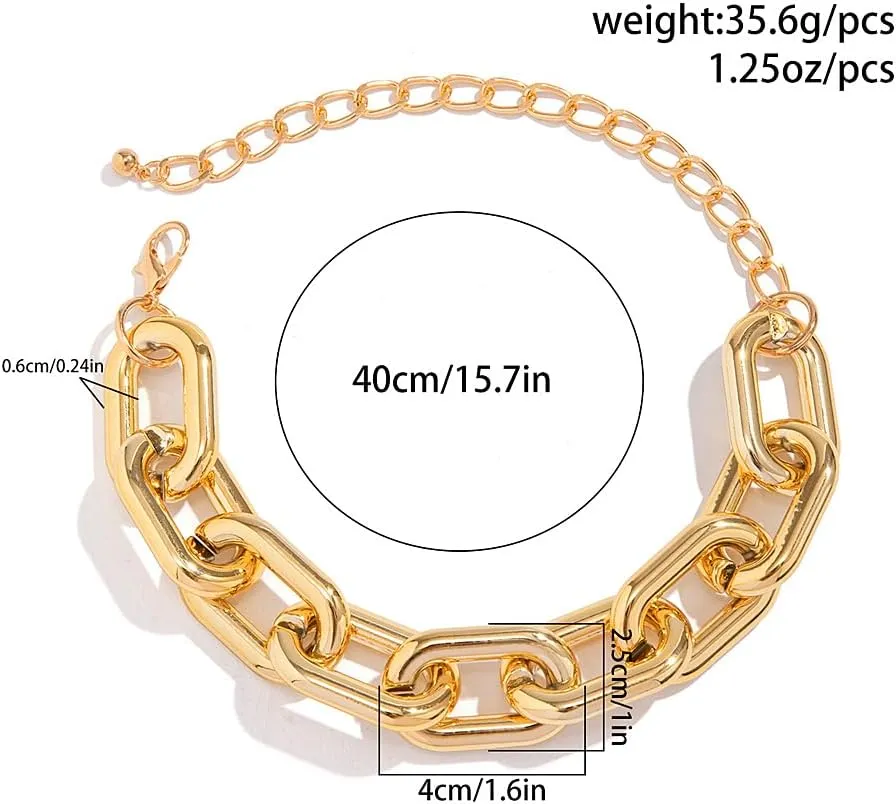 FUTIMELY Chunky Gold Chain Choker Necklaces,Trendy Thick Link Necklaces,Dainty Statement Jewelry Gifts for Women