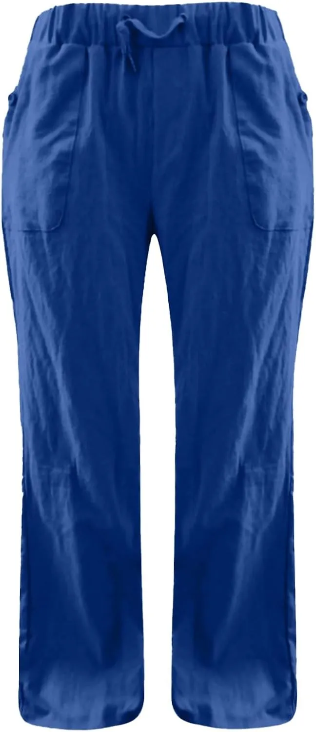 GIERIDUC Womens High Waist CasualSummer Comfy Yoga Leggings Drawstring Straight Leg Lounge Trousers with Pockets