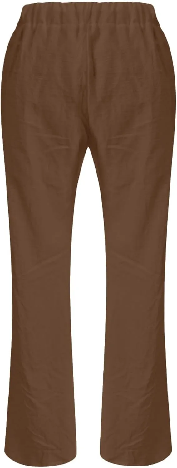 GIERIDUC Womens High Waist CasualSummer Comfy Yoga Leggings Drawstring Straight Leg Lounge Trousers with Pockets