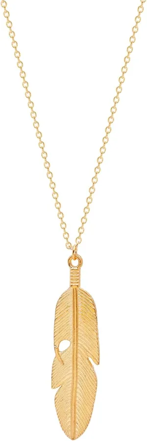 GIGB PBDK Boho Feather Pendant Necklace Chain Long Leaf Necklaces Sweater Necklaces Jewelry for Women