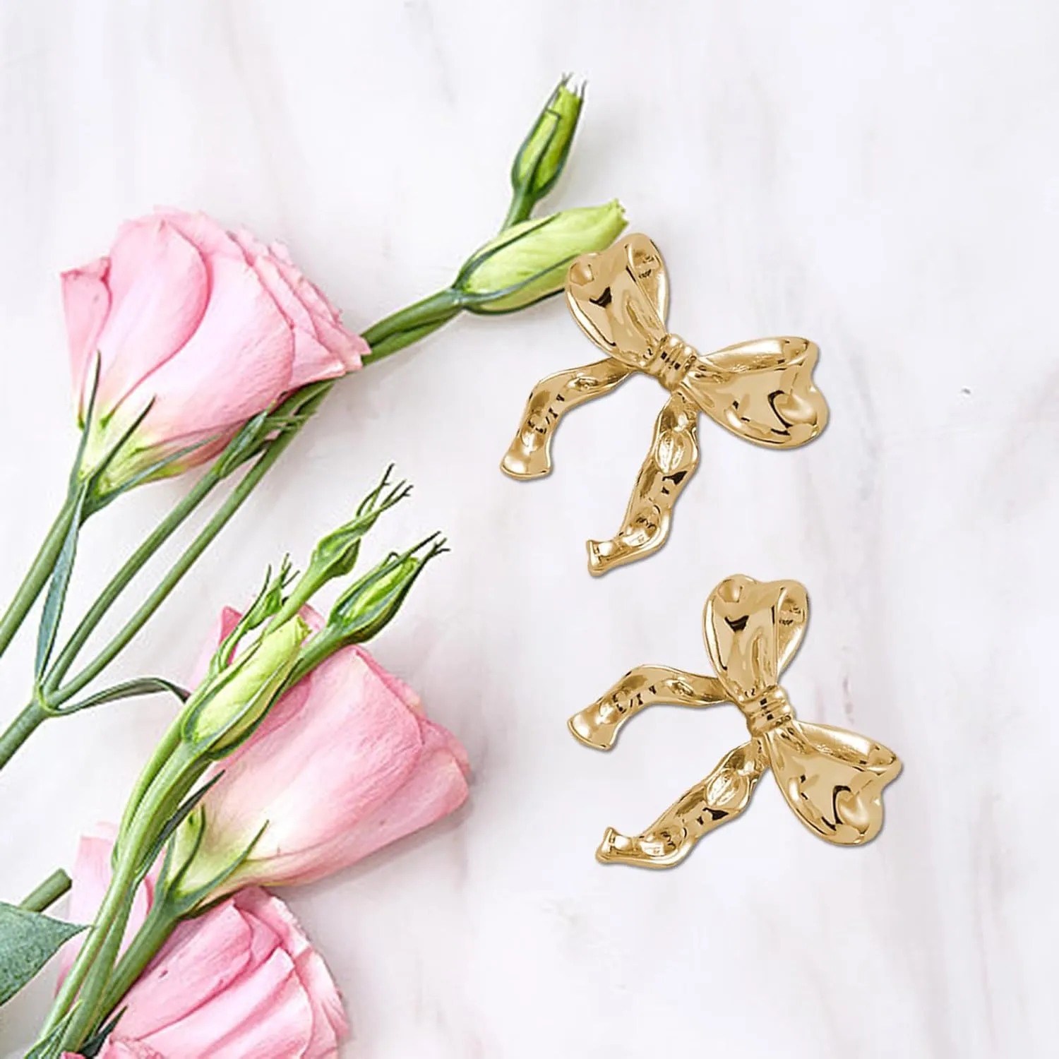 Gold Silver Bow Earrings Bow Stud Earrings Statement Earrings for Women