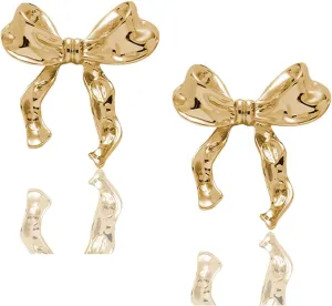 Gold Silver Bow Earrings Bow Stud Earrings Statement Earrings for Women
