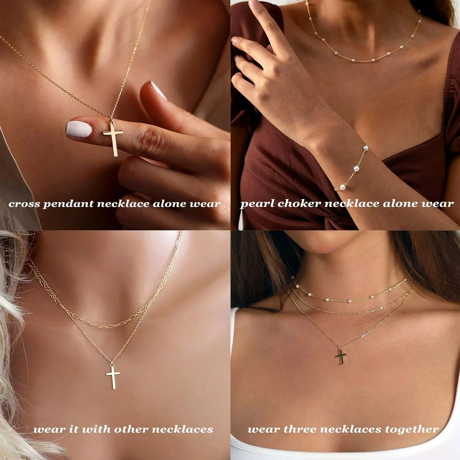 Gold Silver Pearl Necklaces for Women Dainty Pearls Necklace Round Imitation Choker Simple Bridesmaid Wedding Jewelry