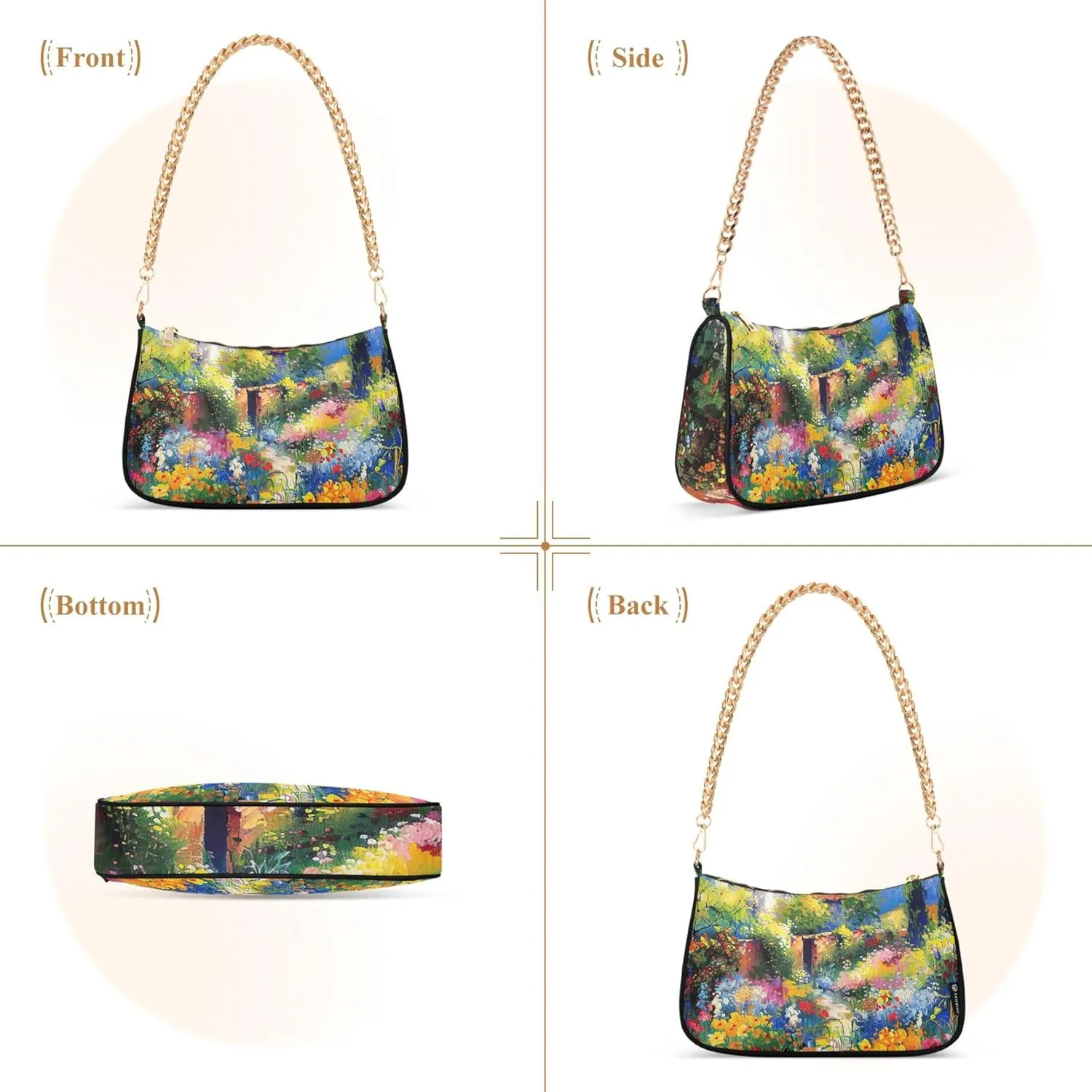 Graffiti Painting Abstract Chain Purse Hobo Clutch Bag Women's Designer Inspire Handbags Shoulder Strap