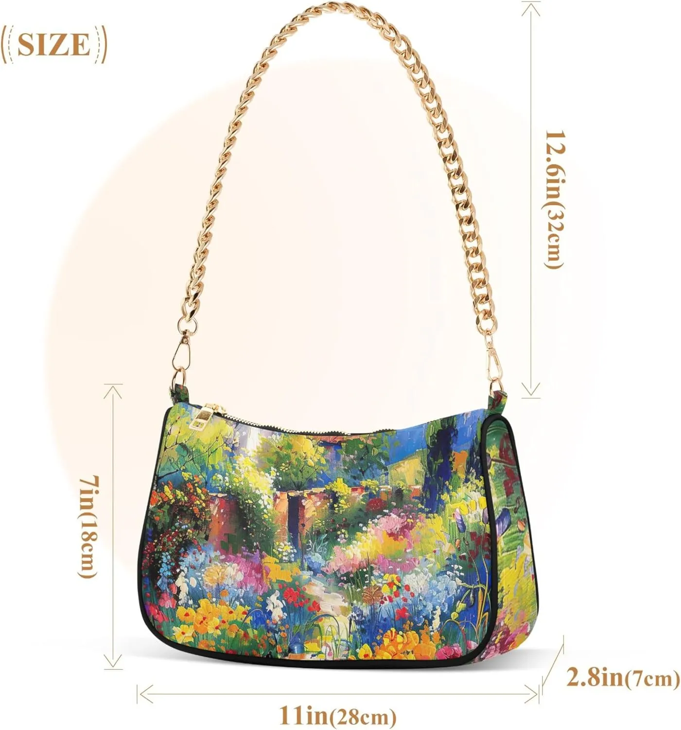 Graffiti Painting Abstract Chain Purse Hobo Clutch Bag Women's Designer Inspire Handbags Shoulder Strap