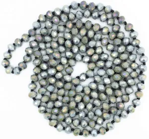 Hand Knotted Faceted Beaded Necklace-Long Boho Crystal Wrap, Strand or Statement Necklace for Women 60 inch