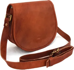 Handmade Full Grain Vintage Leather Crossbody Sling Bag Women/Teen Girls Purse Wallet Satchel Handbag Messenger Bags