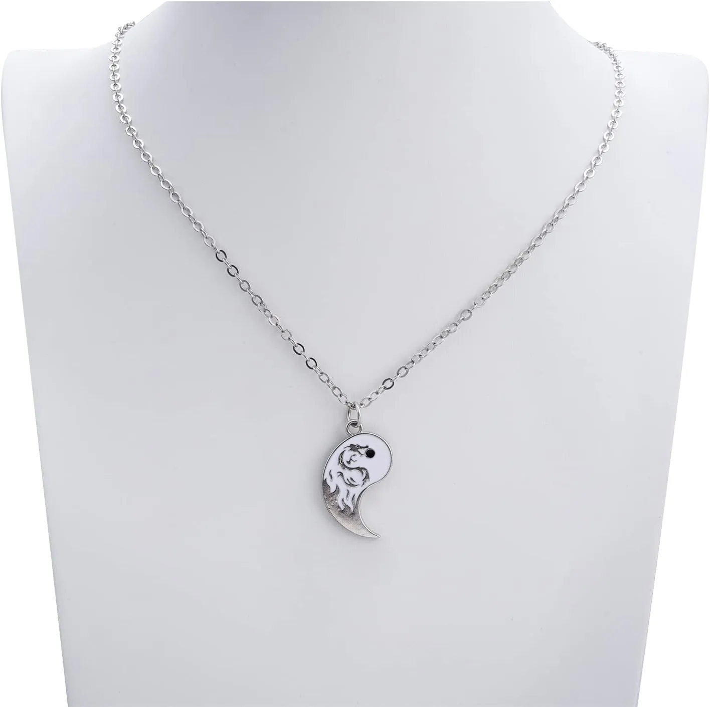 HANRESHE Cat Matching Necklaces Best Friend Necklaces Heart Yin Yang Friendship Necklace For 2