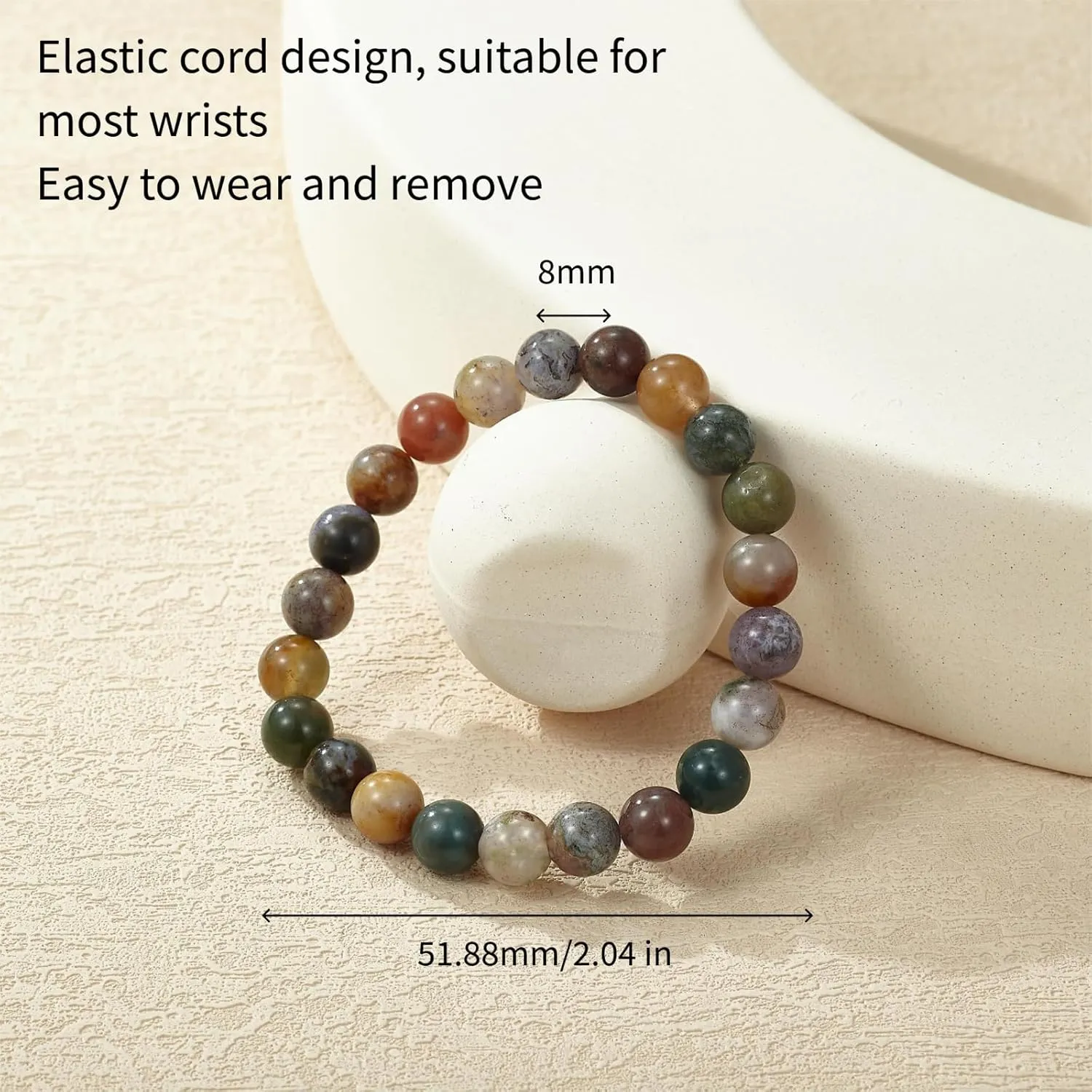 Healing Stone Bracelets For Women Bead Bracelets 8MM Agate Bracelet Handmade Natural Stone Bracelets Stone Of Peace