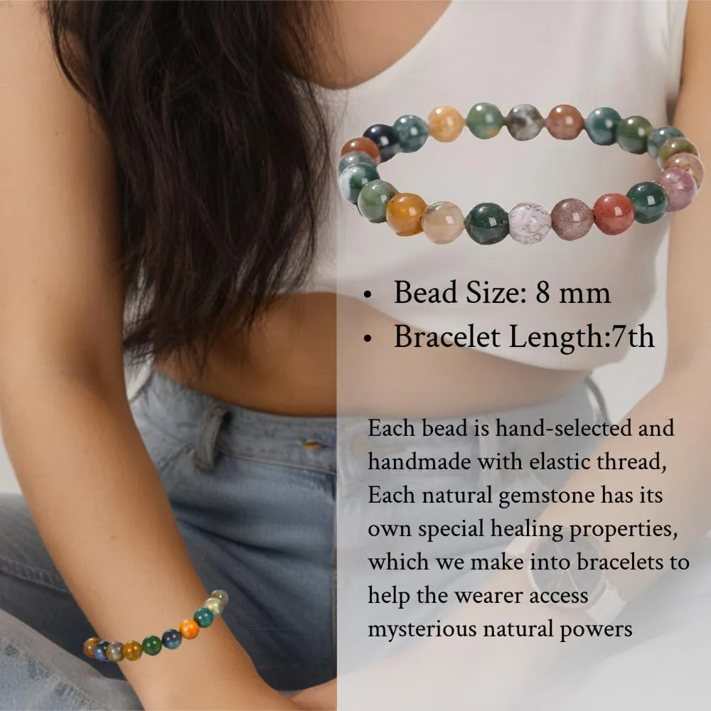 Healing Stone Bracelets For Women Bead Bracelets 8MM Agate Bracelet Handmade Natural Stone Bracelets Stone Of Peace