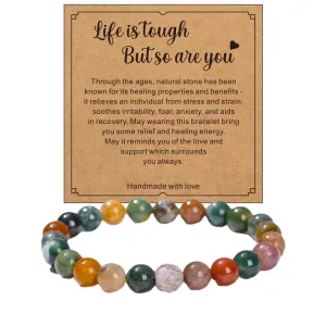 Healing Stone Bracelets For Women Bead Bracelets 8MM Agate Bracelet Handmade Natural Stone Bracelets Stone Of Peace