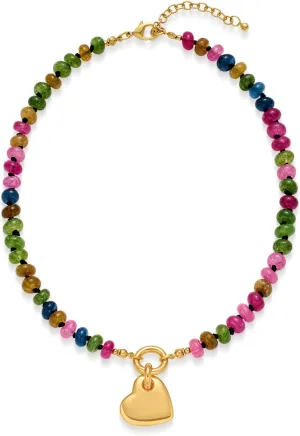 Heart Necklaces For Women Gold Chain Necklaces Red Heart Charm Necklace Chunky Heart Pendant Necklace