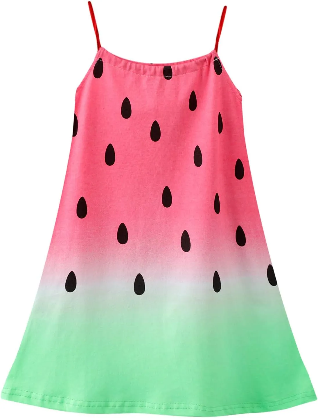 HILEELANG Girl Summer Cami Dress Sleeveless Tank Cotton Casual Spaghetti Strap Jersey Shirt Cool Beach Sundress