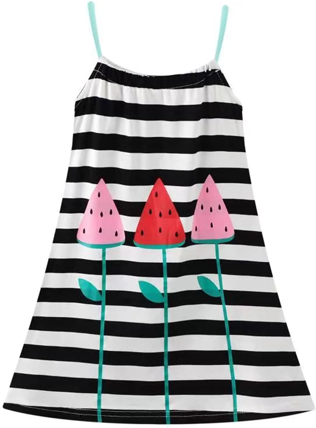 HILEELANG Girl Summer Cami Dress Sleeveless Tank Cotton Casual Spaghetti Strap Jersey Shirt Cool Beach Sundress