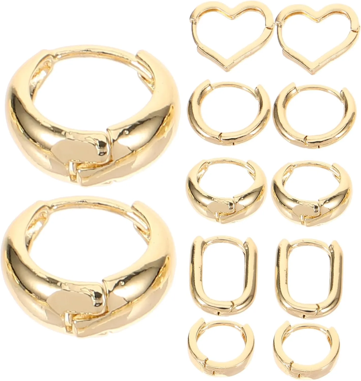 Homoyoyo Earrings for Women Multipack 5 Pairs Gold Hoop Earrings Trendy Minimalist Alloy Earring Sets