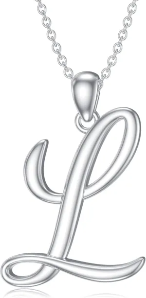 Initial Necklaces 26 Capital Letter Necklaces S925 Sterling Silver Letter Pendant Initial Necklace for Women