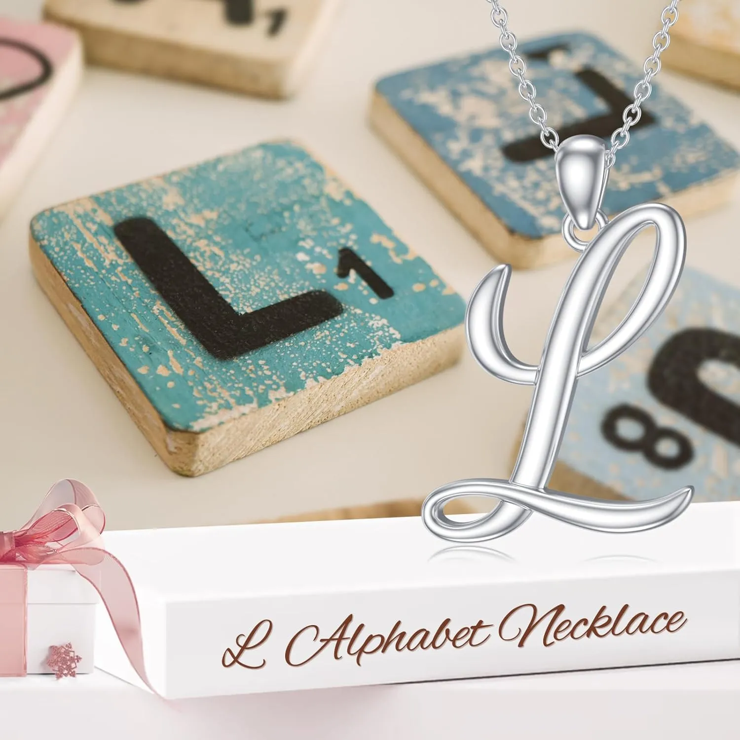 Initial Necklaces 26 Capital Letter Necklaces S925 Sterling Silver Letter Pendant Initial Necklace for Women